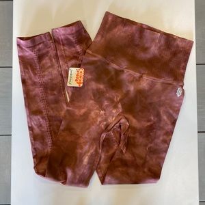 Free People High-Rise Cherry Mocha Tie-Dye Leggings